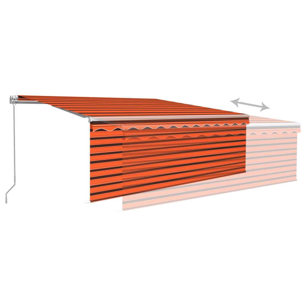 Store banne manuel rétractable aluminium pour jardin réglable 4,5x3m orange - ComfortXL Outdoor Living - Image 6
