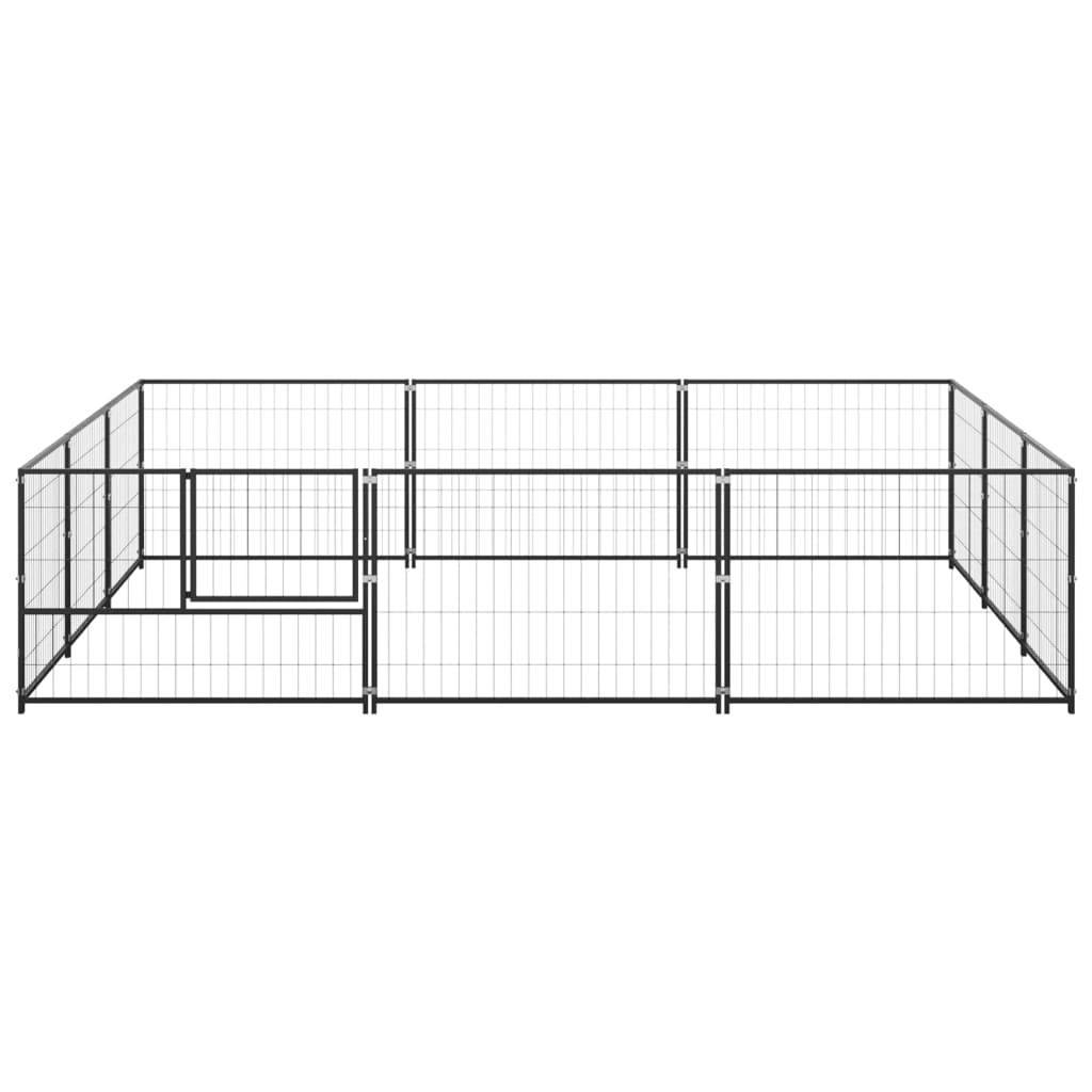 Vidaxl - Chenil Noir 9 m² Acier vidaXL 3082127 - Imagen 5