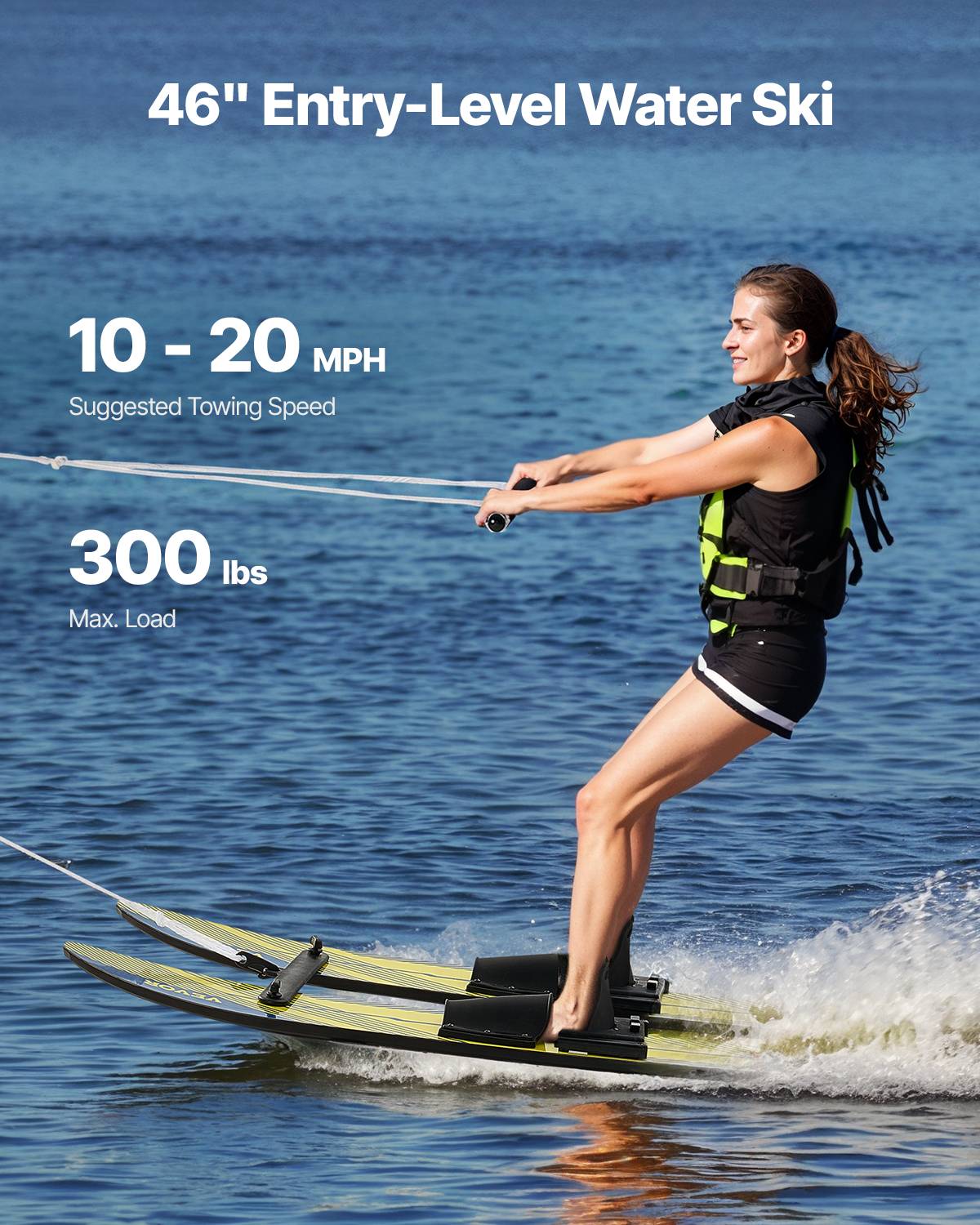 VEVOR Combo skis nautiques 116.8cm, fixations réglables X-7, corde. - Image 2