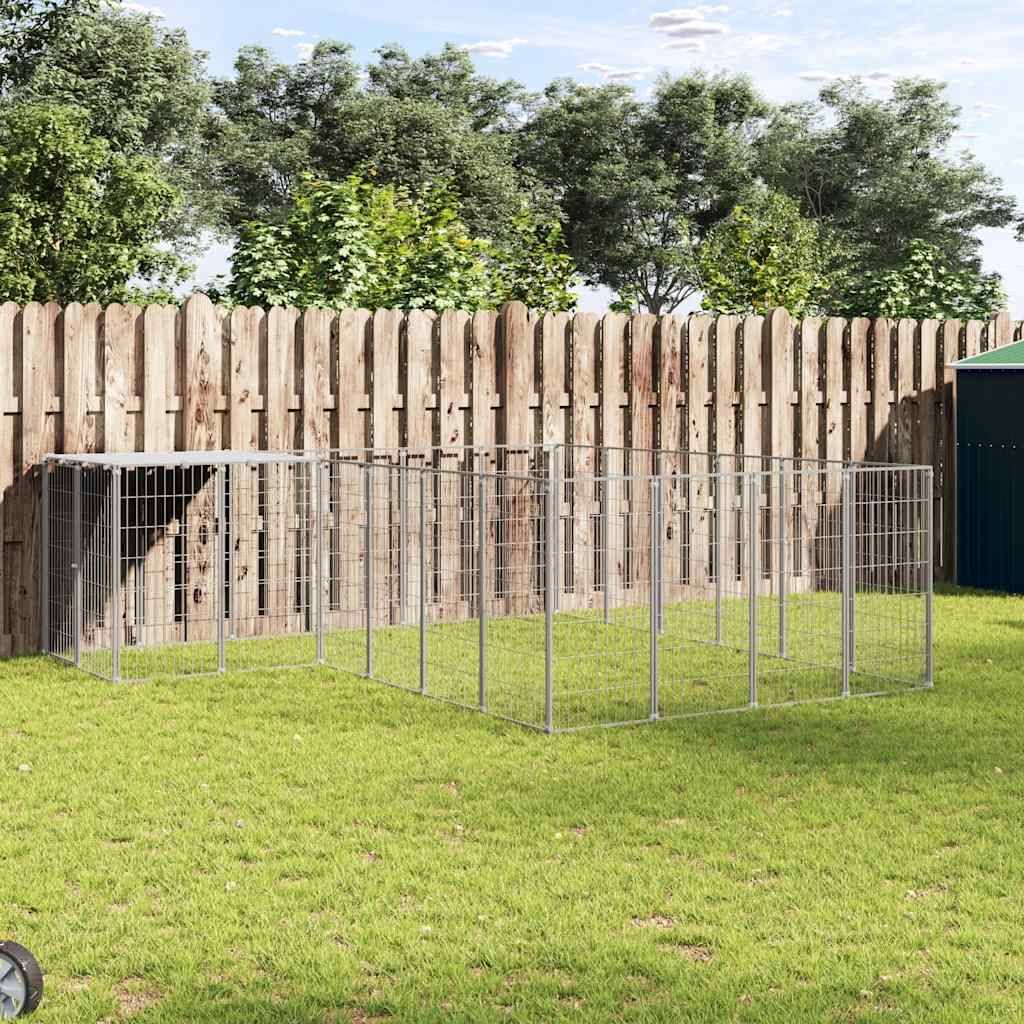 Vidaxl - Chenil Argenté 8,47 m² Acier vidaXL 3082219 - Imagen 1