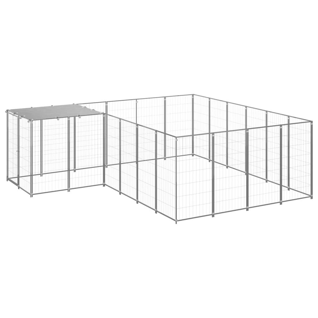 Vidaxl - Chenil Argenté 8,47 m² Acier vidaXL 3082219 - Imagen 2
