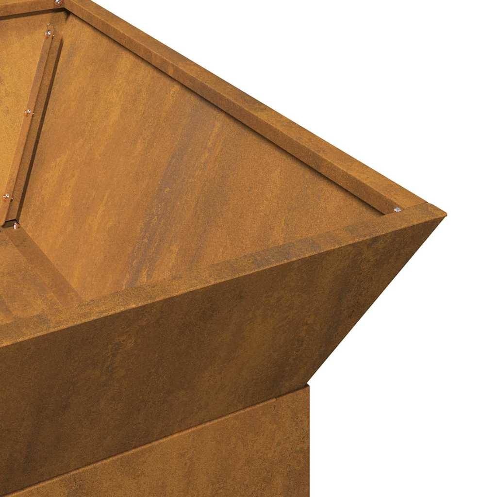 ComfortXL - Foyer de Jardin Carré en Acier Corten, Brasero Portable 50x50cm Aspect Rouille Naturelle – ComfortXL Outdoor Living - Image 9