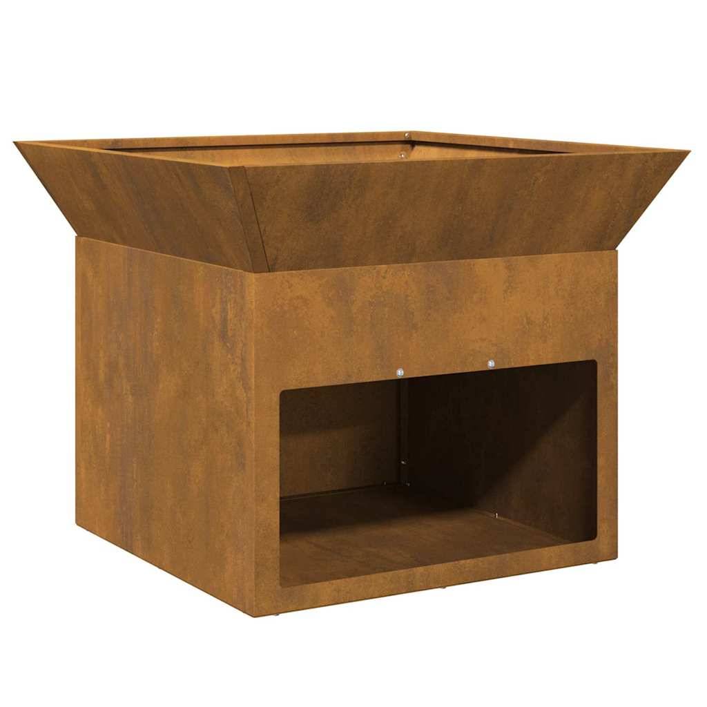ComfortXL - Foyer de Jardin Carré en Acier Corten, Brasero Portable 50x50cm Aspect Rouille Naturelle – ComfortXL Outdoor Living - Image 2