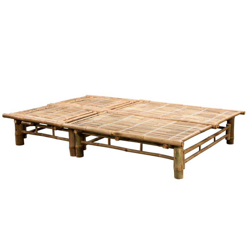 2 pcs Bain de soleil - Transats - Chaises longues avec coussins Bambou - MEUBLE PRO ny675 - Image 5