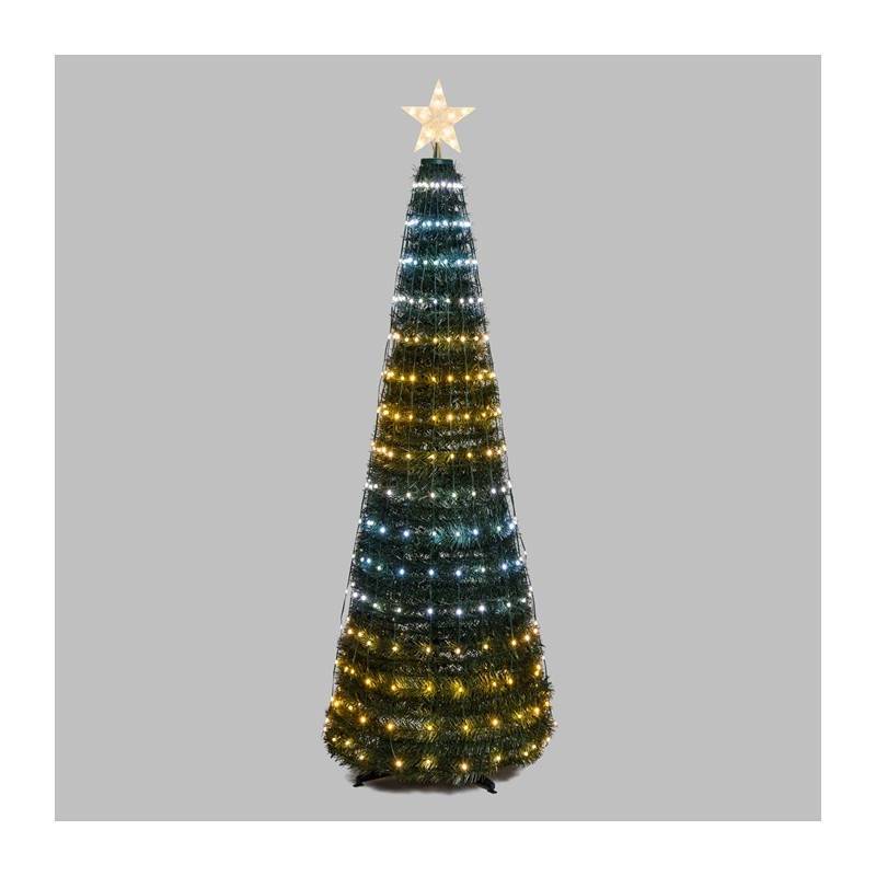 Lotti - Sapin lumineux conique animé H210cm 380 PixelLED blanc chaud et froid haute luminosité avec télécommande Lotti - Imagen 2