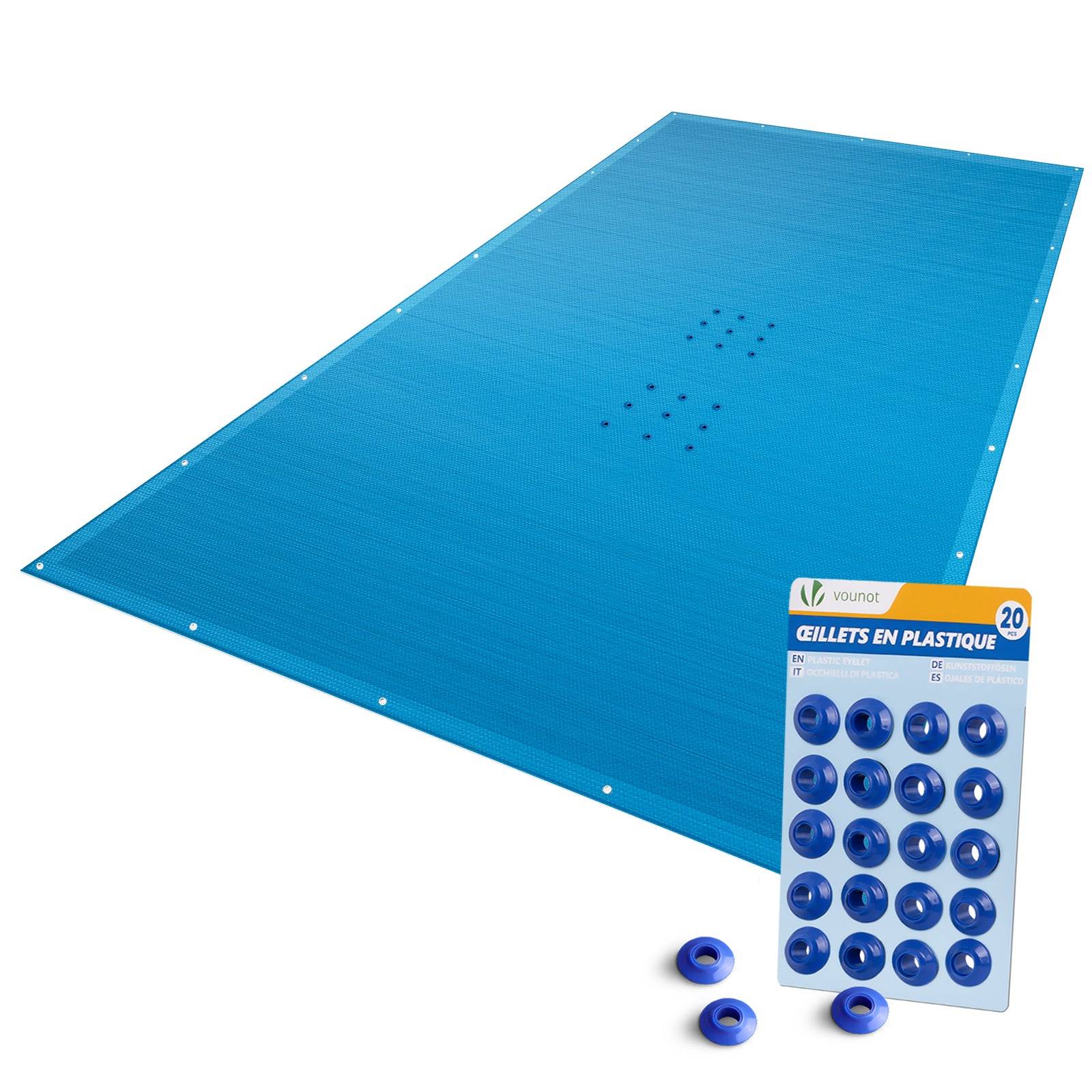 Bache piscine rectangulaire en Polyethylene 160 gr/m2 4x8m Bleue foncé