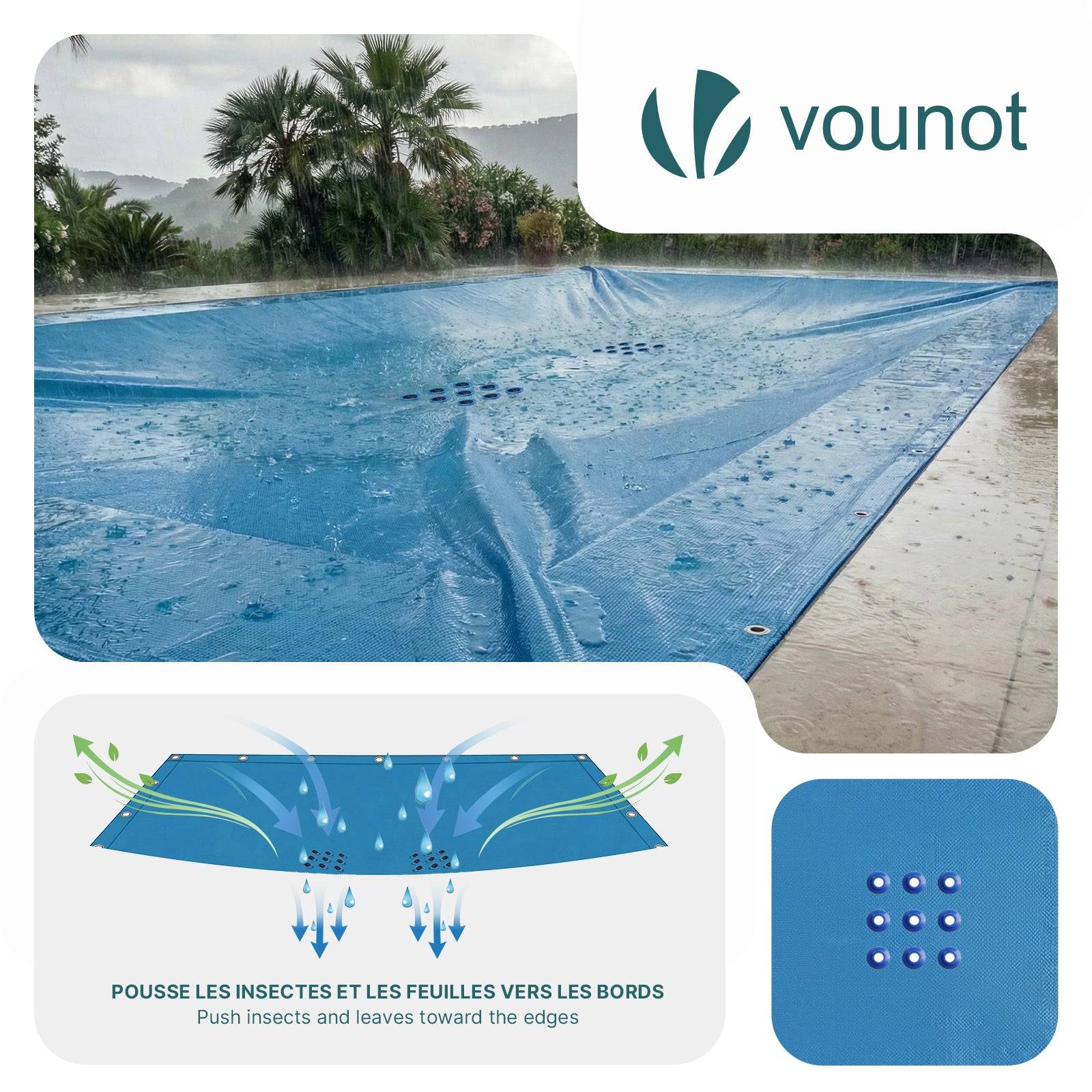 Bache piscine rectangulaire en Polyethylene 160 gr/m2 4x8m Bleue foncé - Image 5