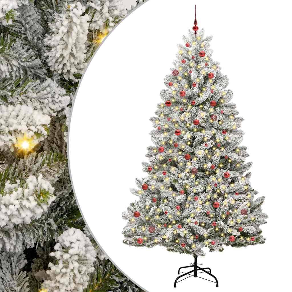 ComfortXL - Sapin Artificiel Majestueux 270 cm Floconné, Guirlande LED et 120 Boules pour Haut Plafond – ComfortXL Outdoor Living - Image 1