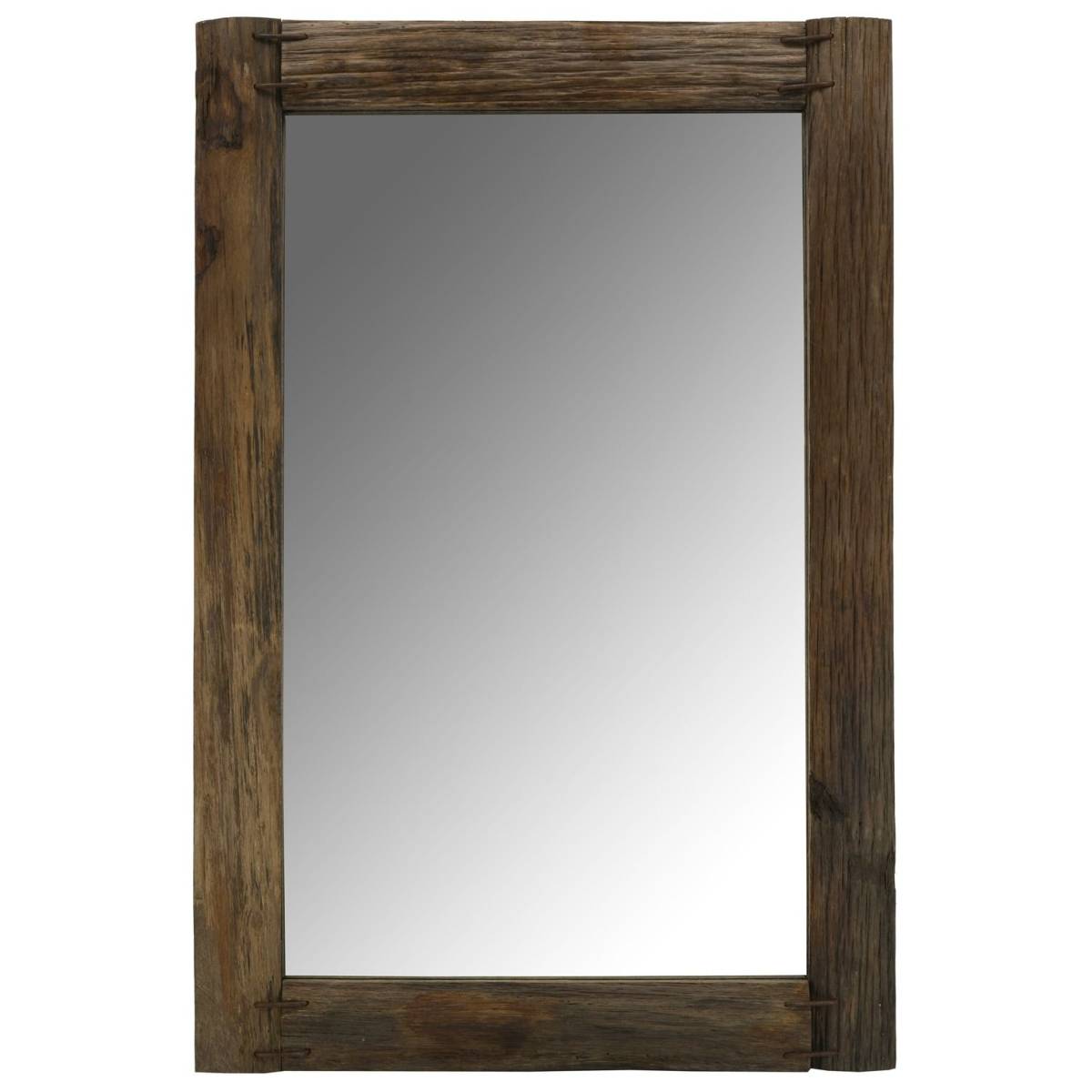 Aubry Gaspard - Miroir rectangulaire en bois recyclé rustique Rectangle