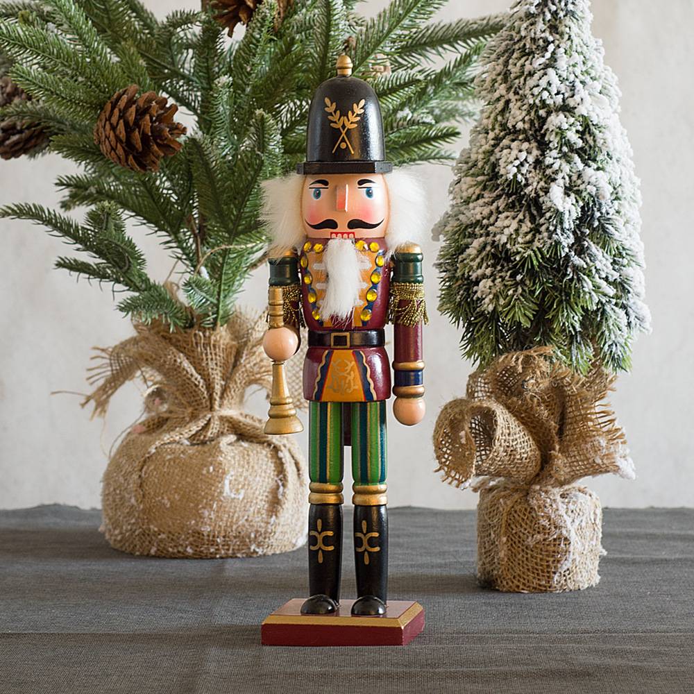 Grand casse-noisette en bois avec support, 30 cm - Bois de haute qualité - Décoration de Noël traditionnelle - Image 1