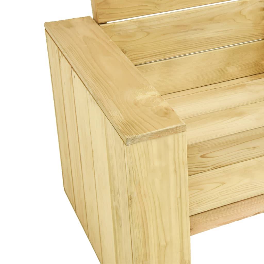 Helloshop26 - Banc de jardin meuble de patio d'extérieur terrasse 179 x 76 x 76 cm bois de pin imprégné - Imagen 5