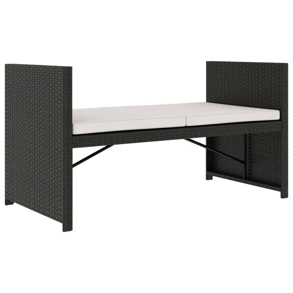 Vidaxl - Salon de jardin 5 pcs avec coussins Résine tressée Noir vidaXL 48132 - Imagen 6