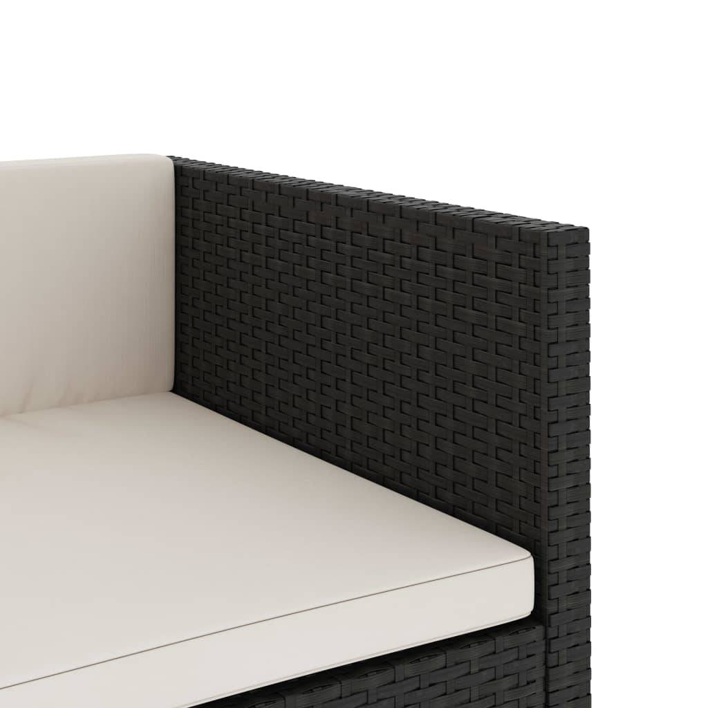 Vidaxl - Salon de jardin 5 pcs avec coussins Résine tressée Noir vidaXL 48132 - Imagen 4