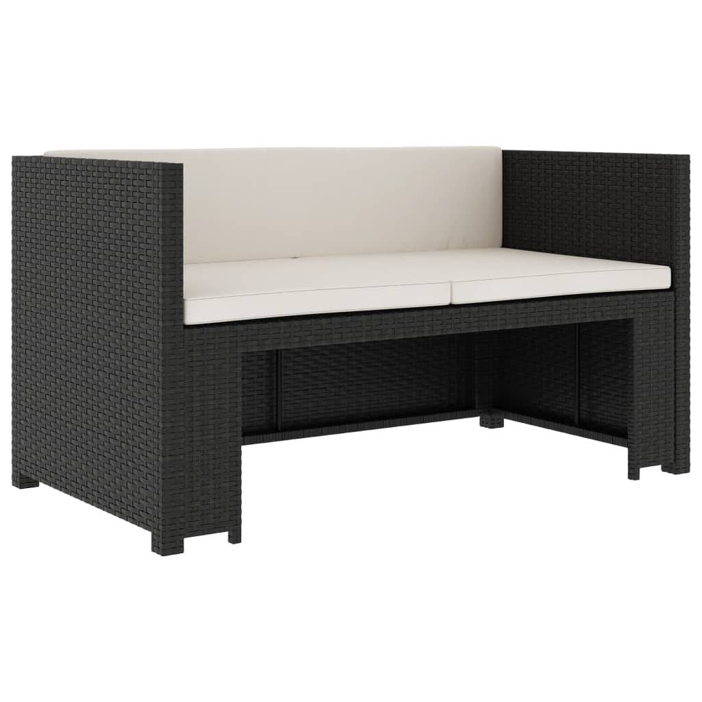 Vidaxl - Salon de jardin 5 pcs avec coussins Résine tressée Noir vidaXL 48132 - Imagen 9