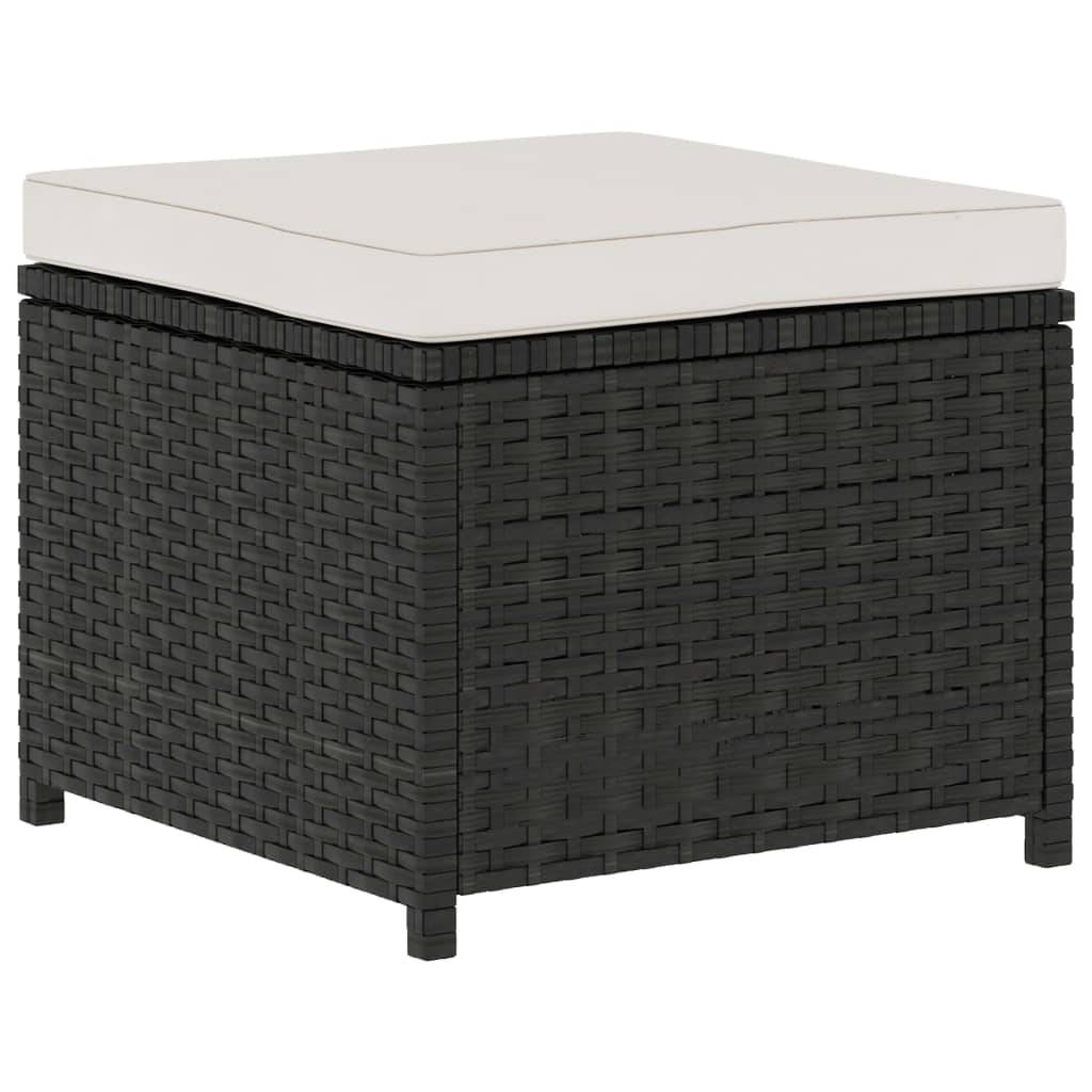 Vidaxl - Salon de jardin 5 pcs avec coussins Résine tressée Noir vidaXL 48132 - Imagen 8