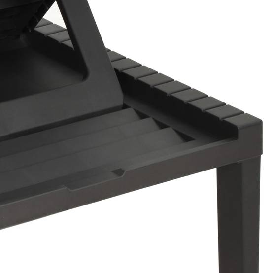 Bain de soleil - Transat - Chaise longue avec coussin Plastique Anthracite - MEUBLE PRO - Image 7