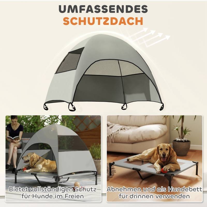PANGIVO - Lit chien extérieur surélevé avec toit 91 x 76 x 90 cm polyester - PANGIVO - Image 4