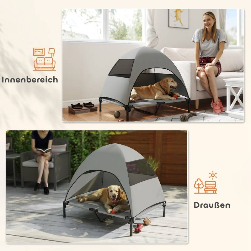 PANGIVO - Lit chien extérieur surélevé avec toit 91 x 76 x 90 cm polyester - PANGIVO - Image 7