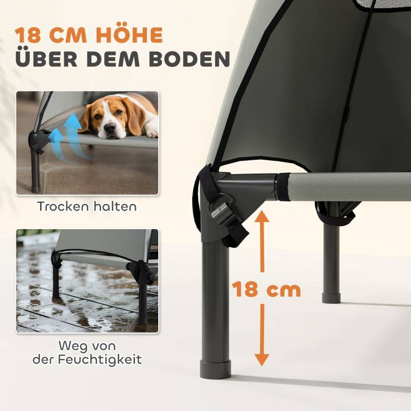 PANGIVO - Lit chien extérieur surélevé avec toit 91 x 76 x 90 cm polyester - PANGIVO - Image 5