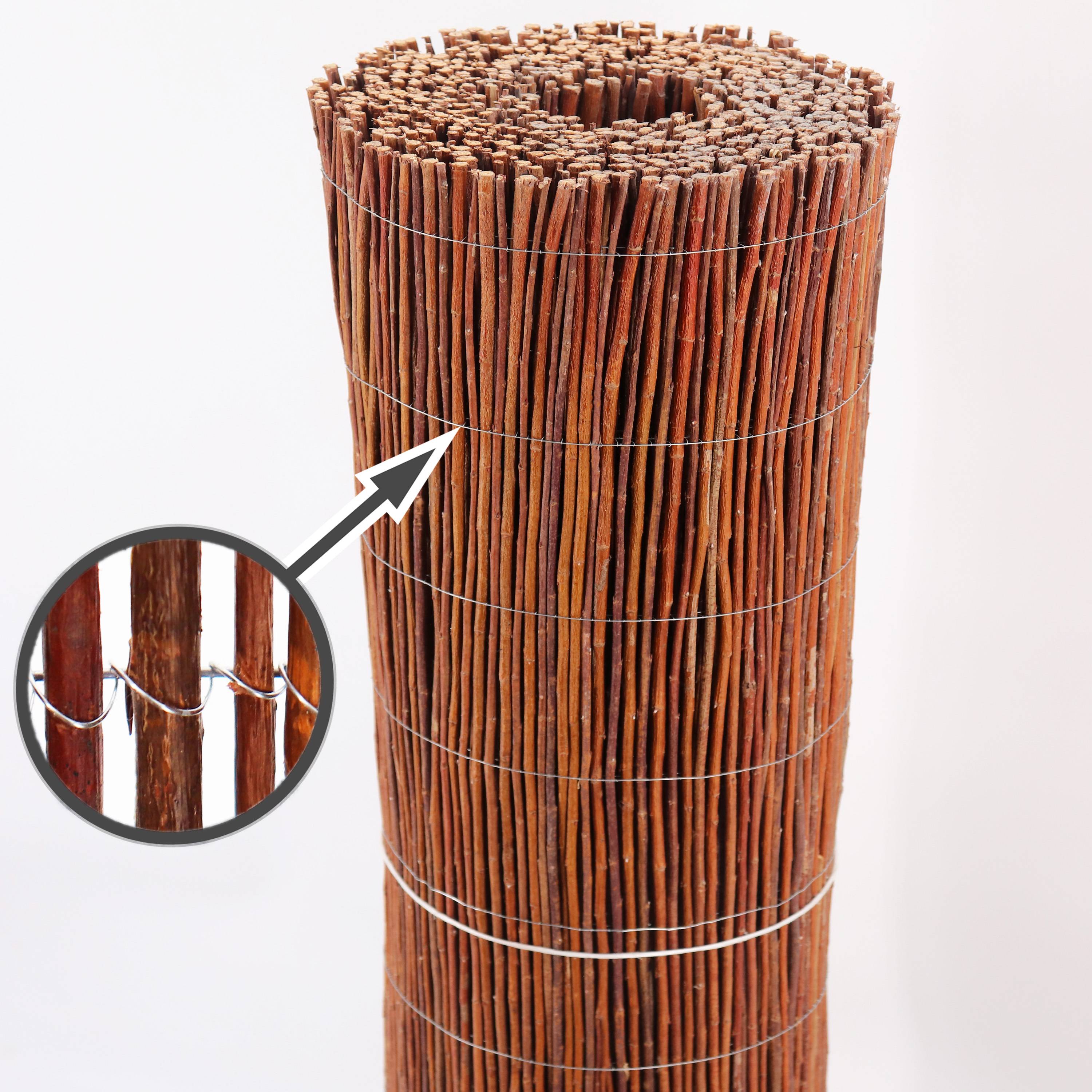 Clôture en osier Aquagart 10m x 80cm I Brise-vue en osier I Brise-vue naturel pour jardins, balcons et terrasses - Image 2