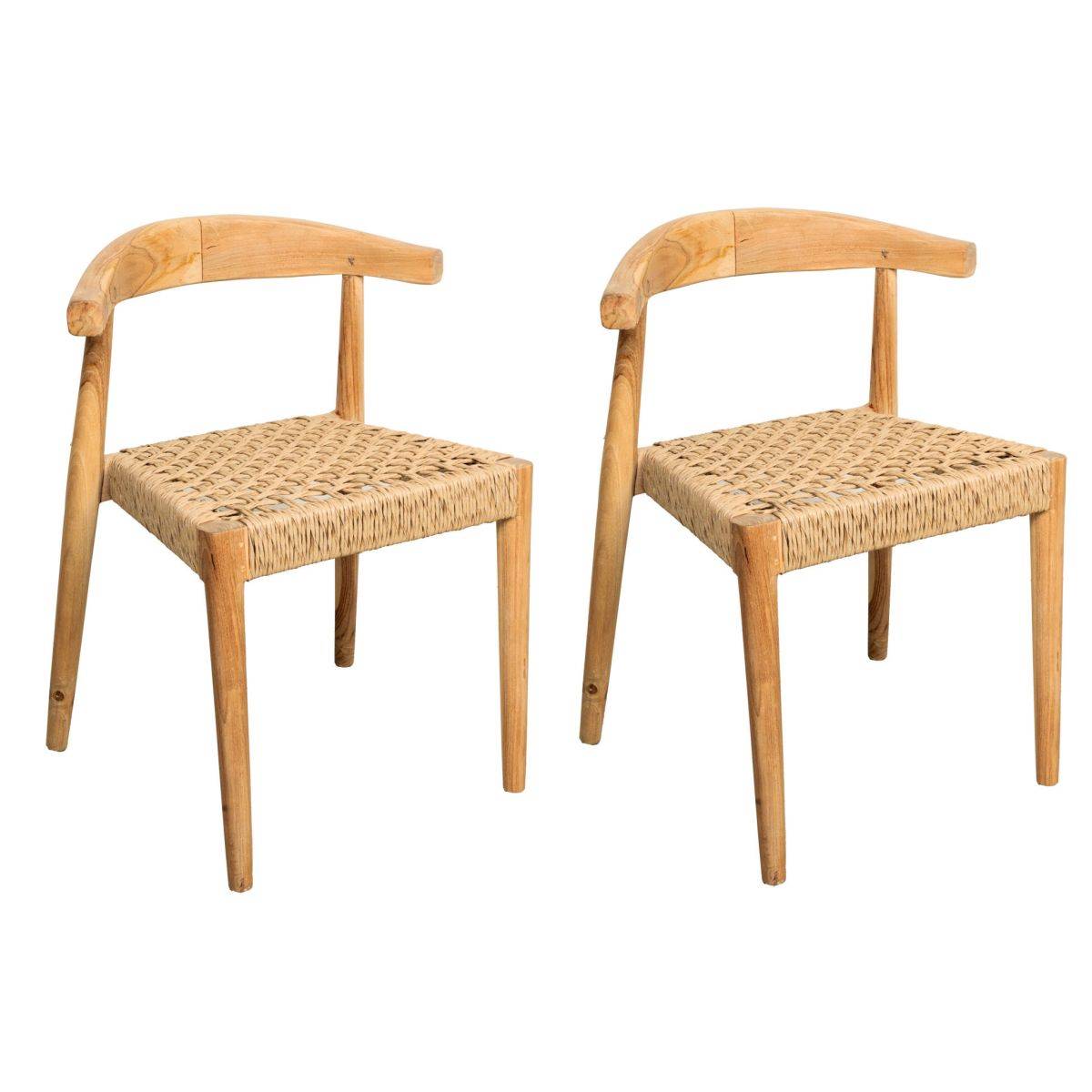 Aubry Gaspard - Chaise en teck BAIA - Outdoor Lot de 2 - Imagen 1
