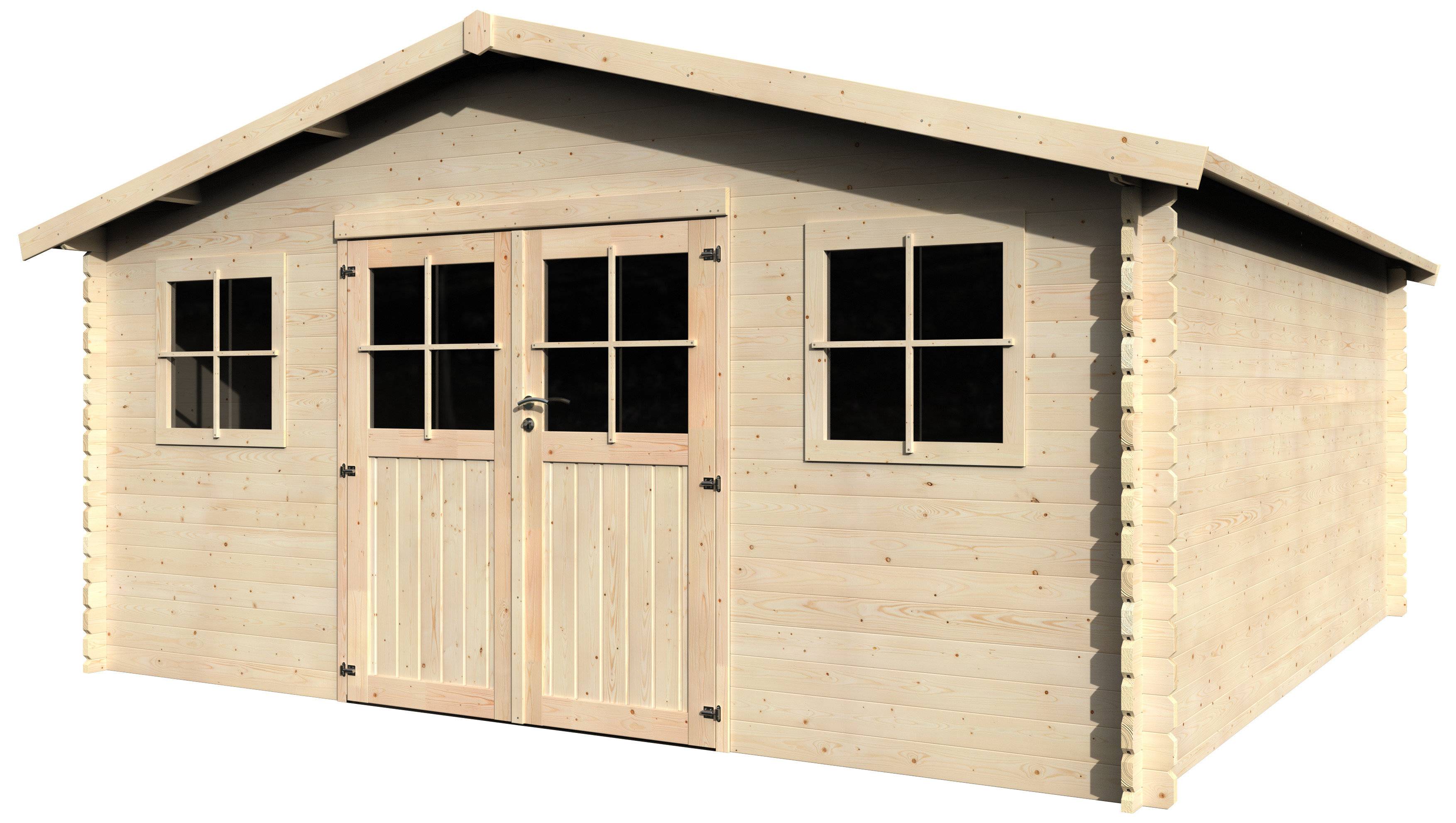 Decor et Jardin - ABRI DE JARDIN BOIS AVELIN - 20,43 m² - Ep : 34 mm - 4,80x4,80 - couleur naturel - Décor et Jardin - Imagen 1