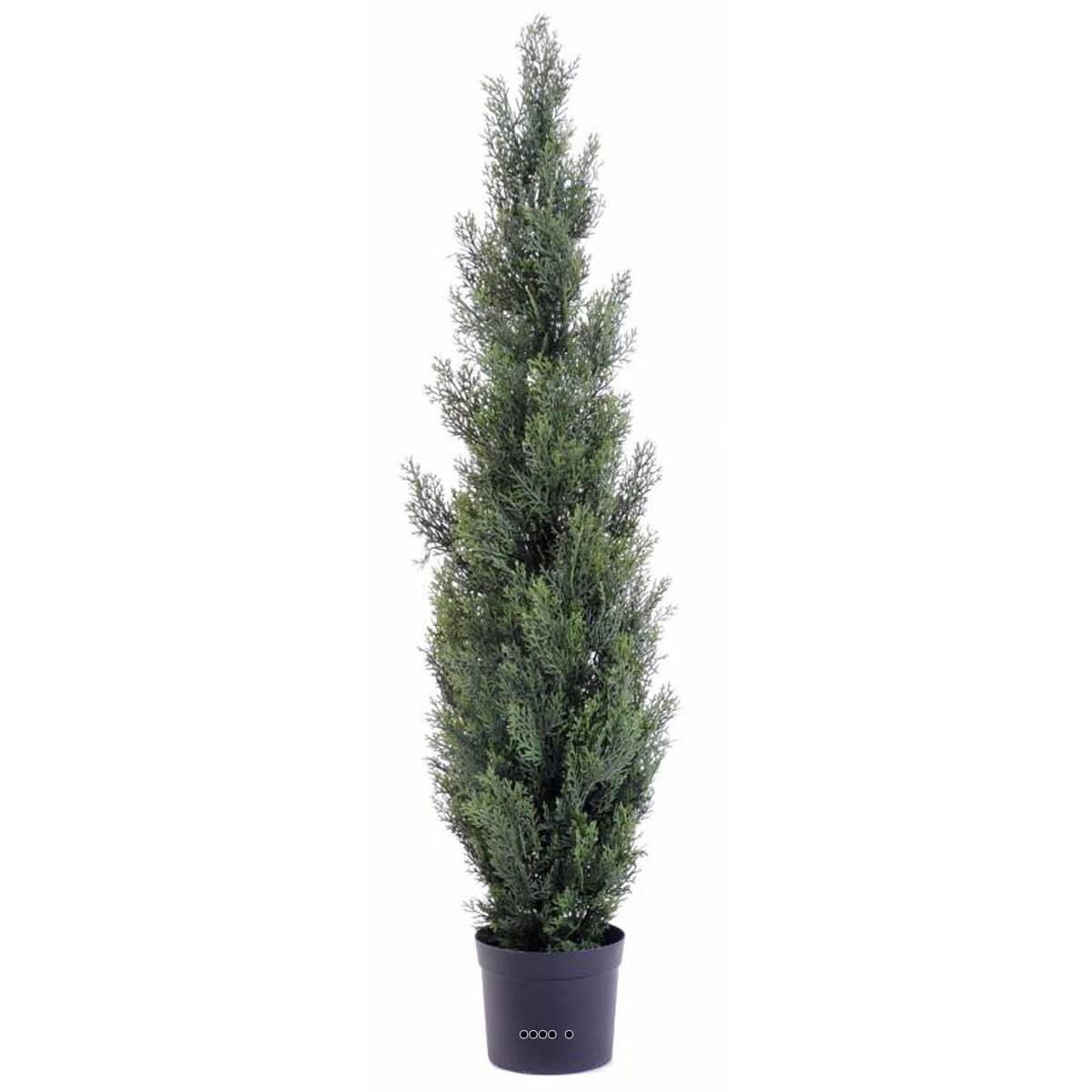 Artificielles - Cyprès artificiel en pot anti-UV pour extérieur H 125 cm Vert - dimhaut: H 125 cm - couleur: Vert