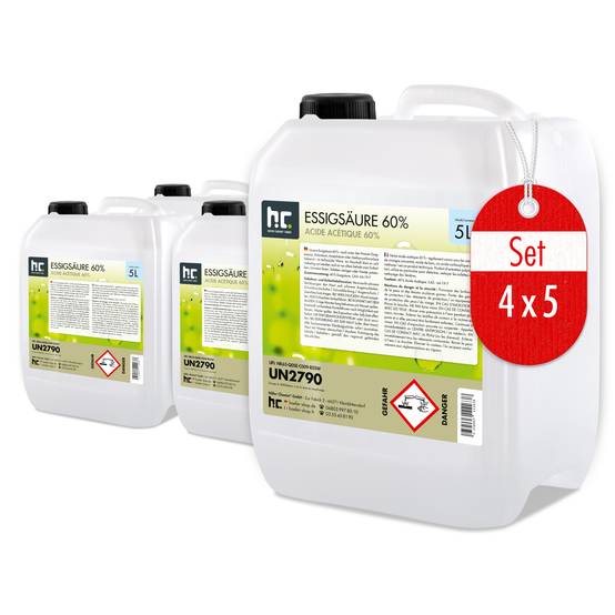 Acide Acétique 60% Höfer Chemie® en bidon de 5 L x 4 - Image 1