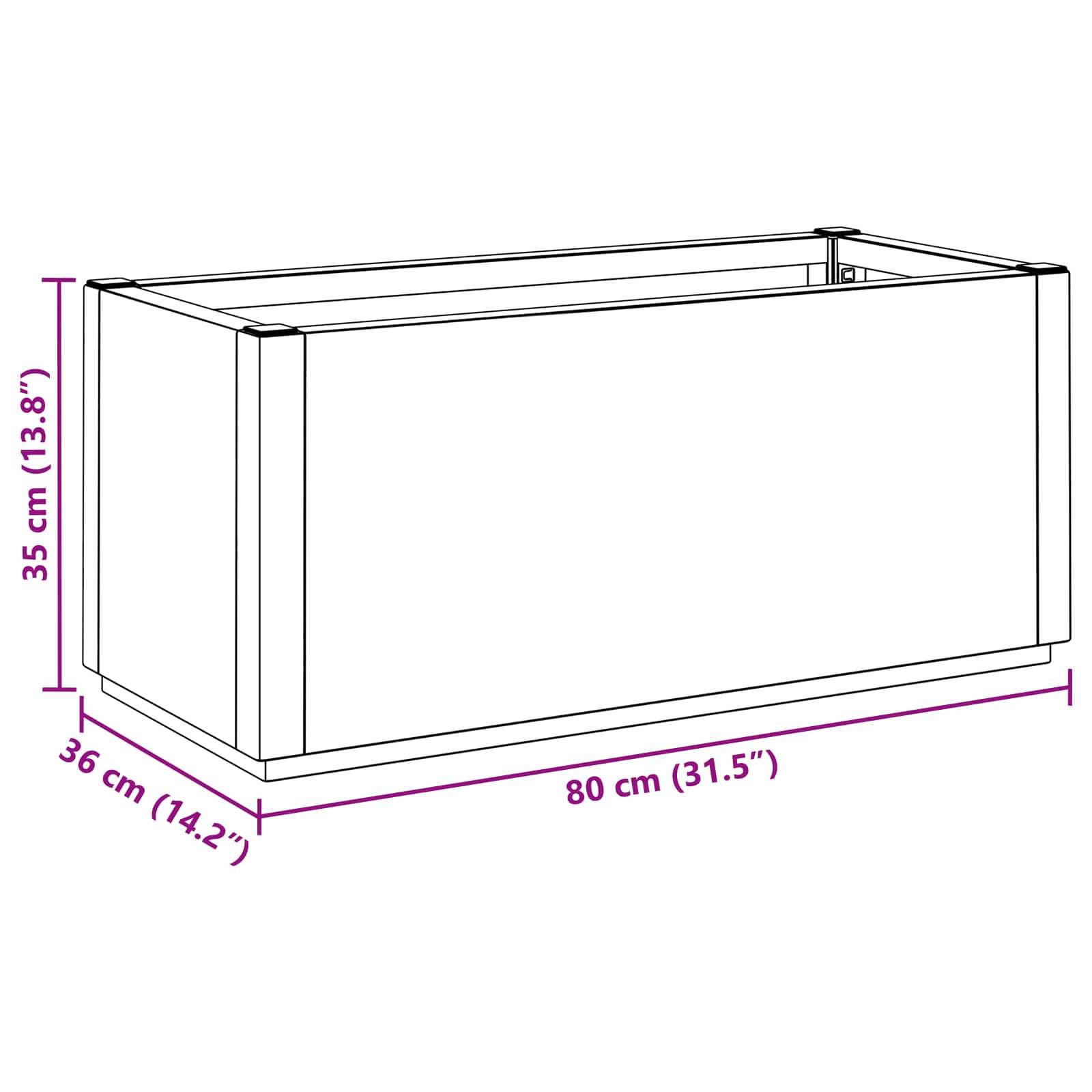 ComfortXL - Grande Jardinière Rectangulaire 80L PP Marron pour Jardin et Balcon Bac à Fleurs - ComfortXL Outdoor Living - Image 8
