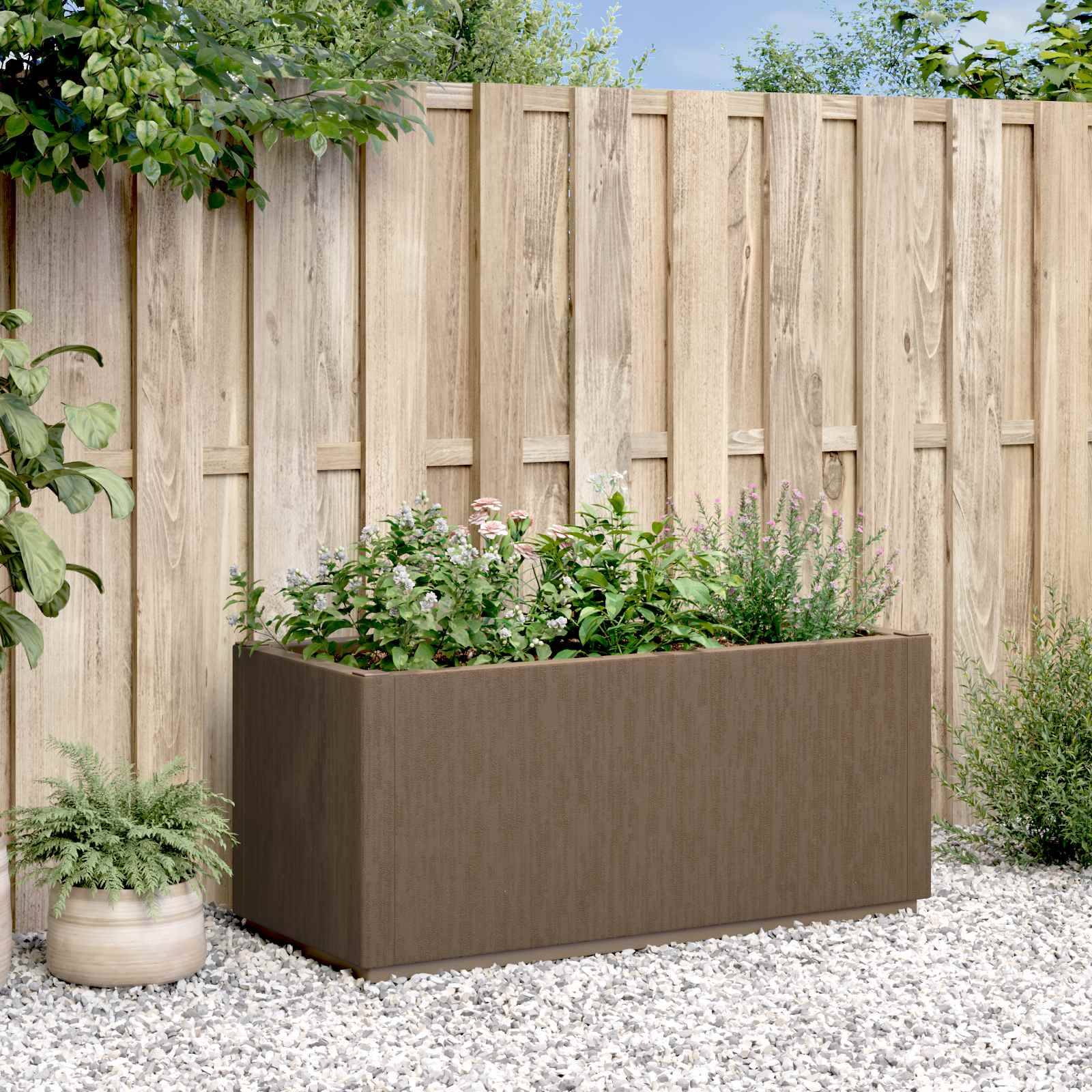 ComfortXL - Grande Jardinière Rectangulaire 80L PP Marron pour Jardin et Balcon Bac à Fleurs - ComfortXL Outdoor Living - Image 1