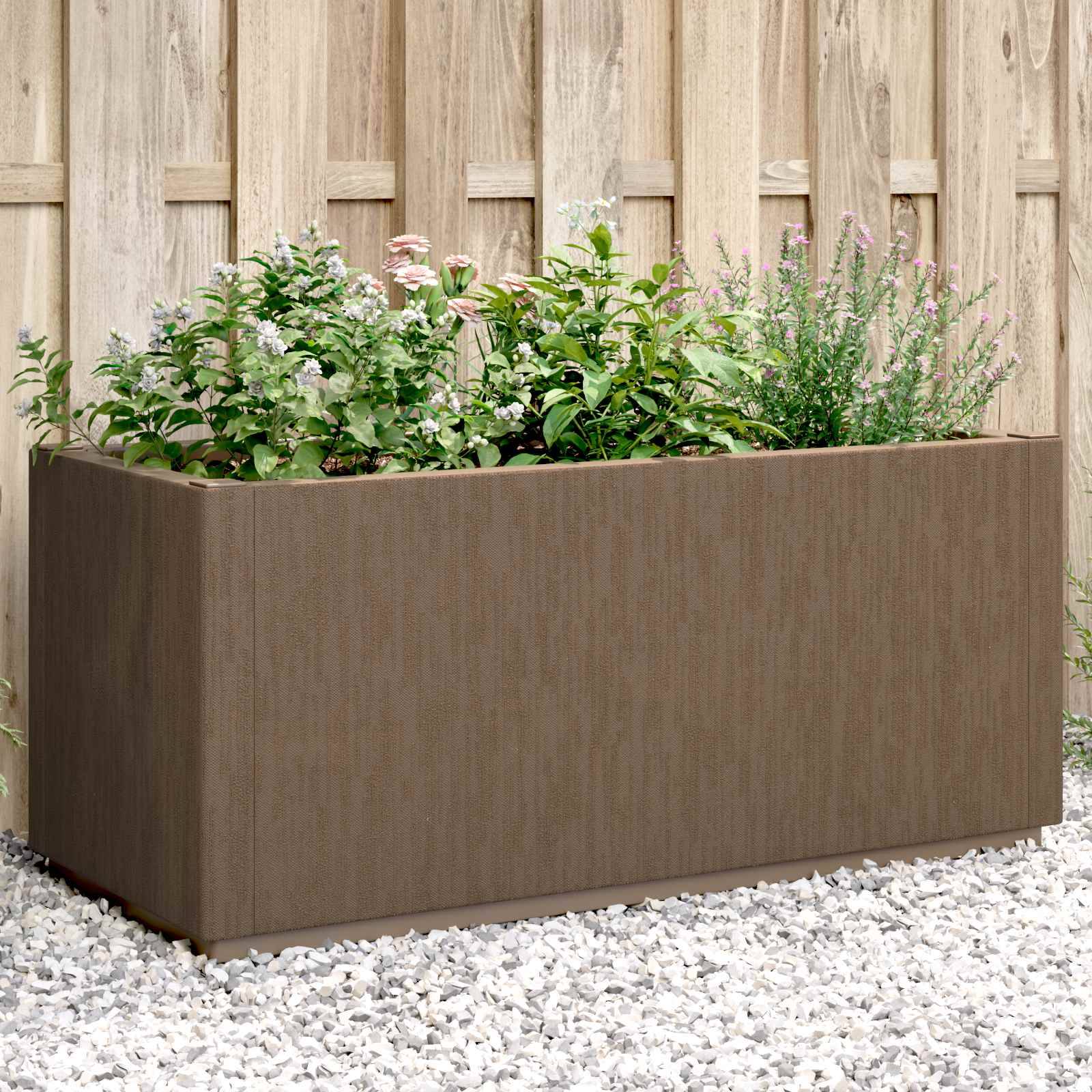 ComfortXL - Grande Jardinière Rectangulaire 80L PP Marron pour Jardin et Balcon Bac à Fleurs - ComfortXL Outdoor Living - Image 3