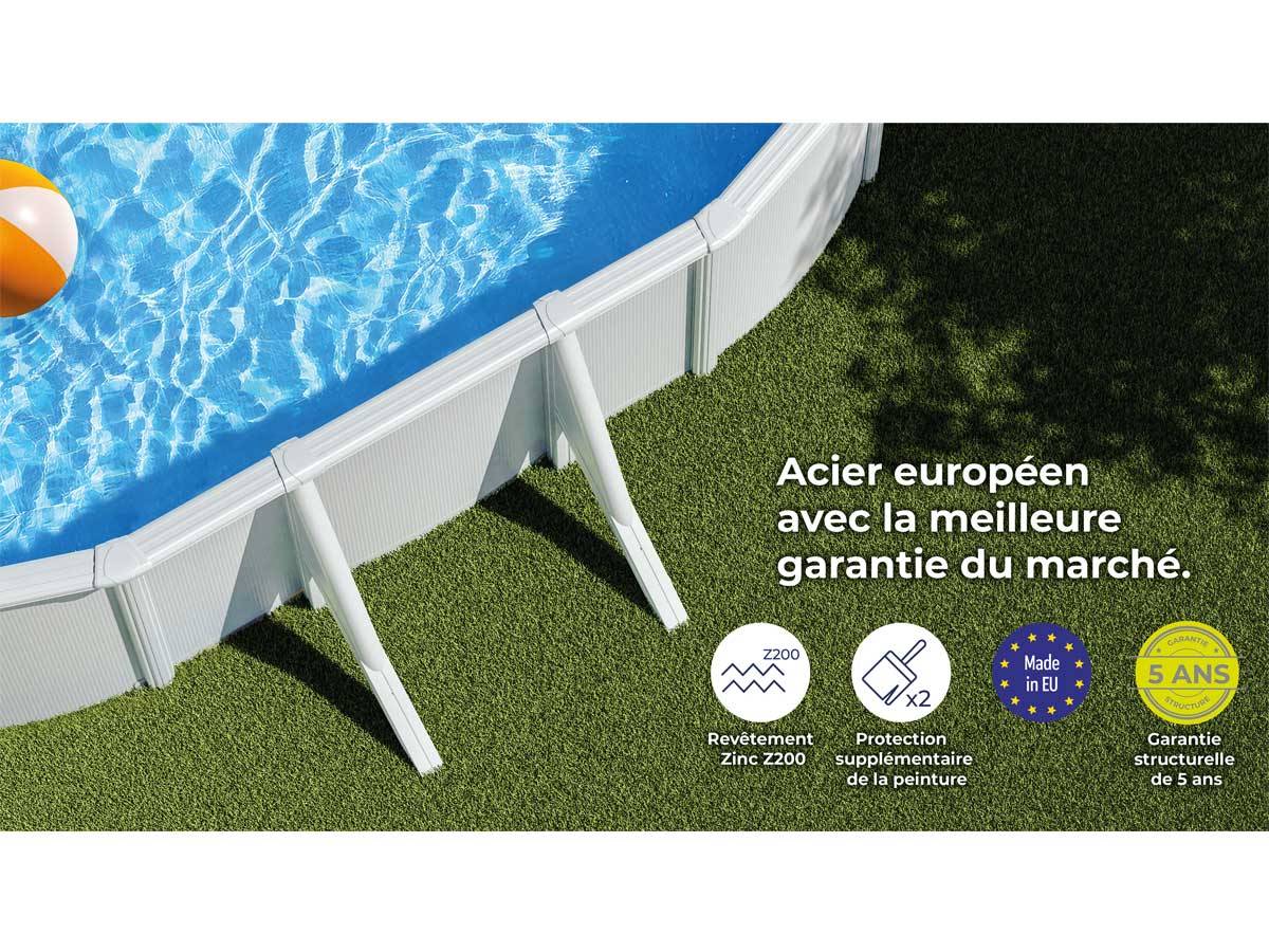 Gré - Piscine acier blanc Fidji ovale 7,44 x 3,99 x 1,22 m - Gré - Imagen 5