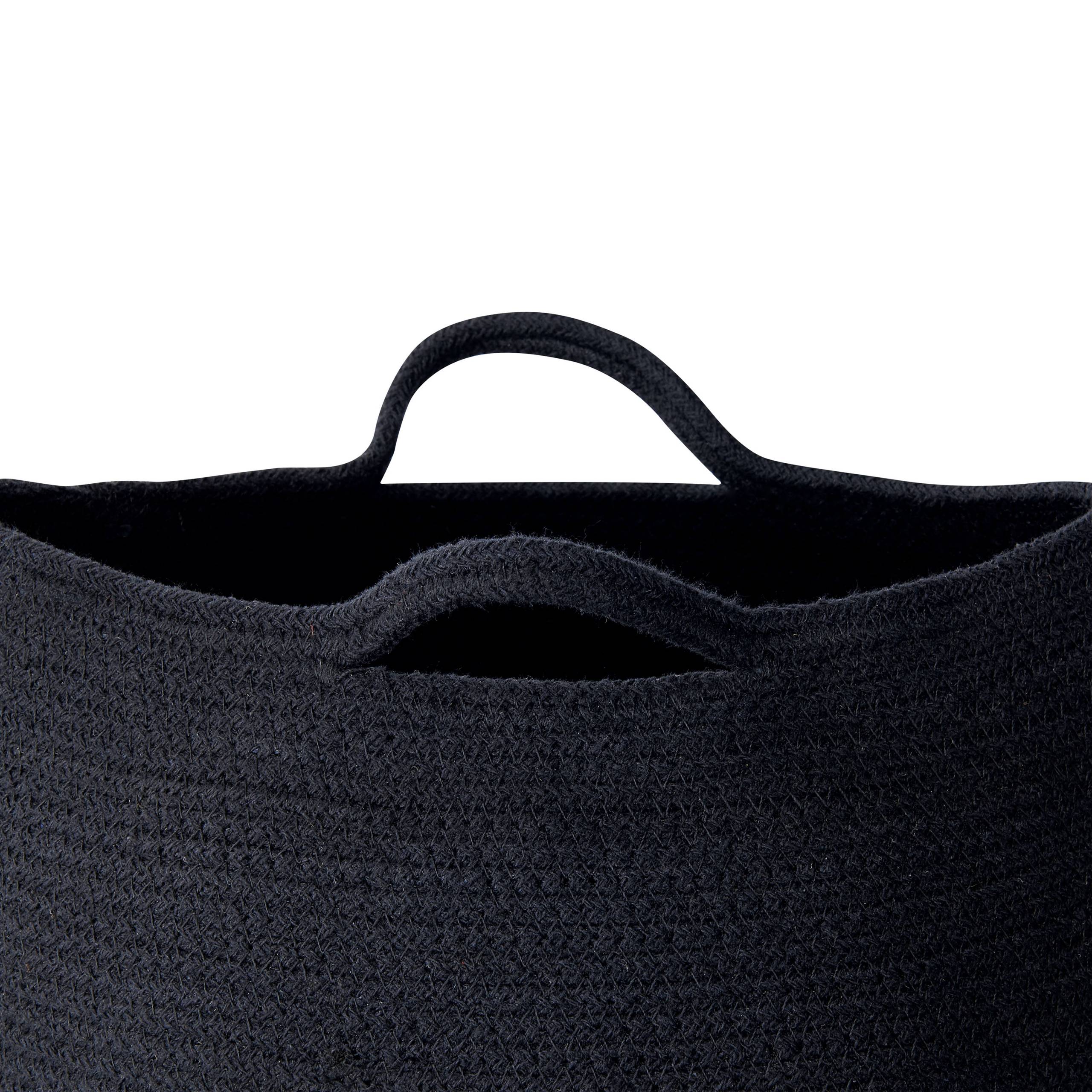 Beliani - Paniers Noir en Coton 30 cm Ronds Faits Main Rangement Intérieur pour Linge Facile à Entretenir Corbeilles Lot de 2 - Imagen 6