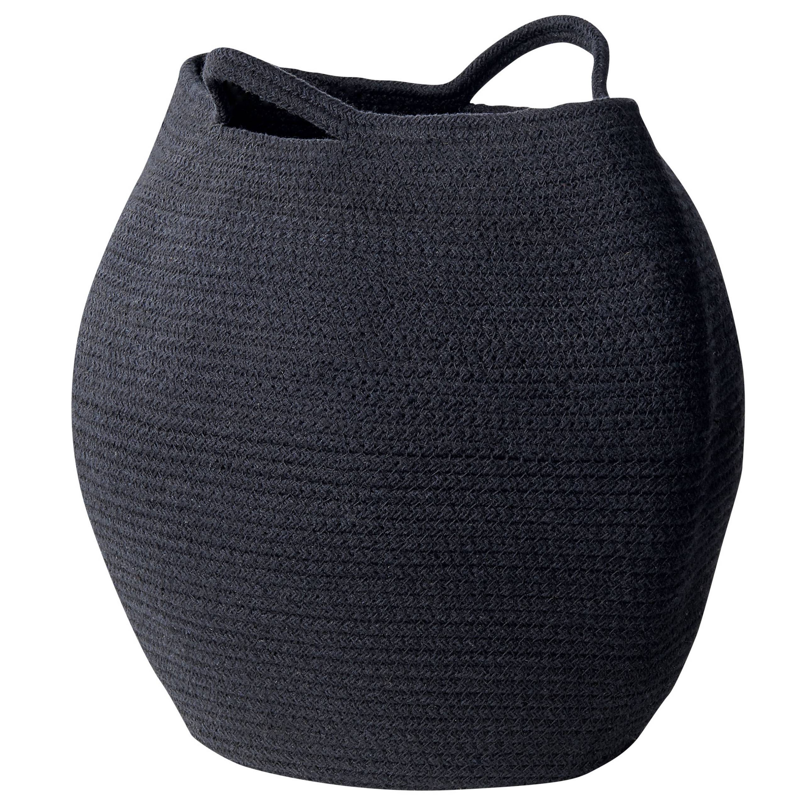 Beliani - Paniers Noir en Coton 30 cm Ronds Faits Main Rangement Intérieur pour Linge Facile à Entretenir Corbeilles Lot de 2 - Imagen 5