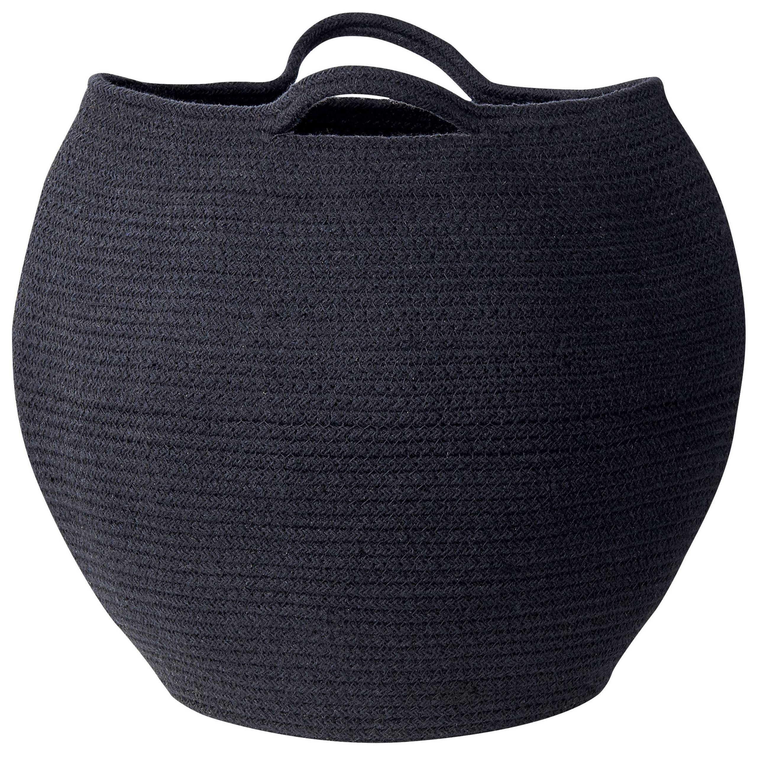 Beliani - Paniers Noir en Coton 30 cm Ronds Faits Main Rangement Intérieur pour Linge Facile à Entretenir Corbeilles Lot de 2 - Imagen 4