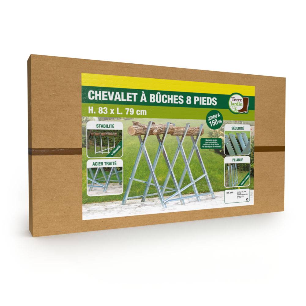 Terre Jardin - Chevalet de sciage pliable en acier 83 cm 150 kg - TERRE JARDIN - Image 7