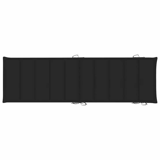 Chaise longue pliable bois acacia massif terrasse jardin avec coussin noir - ComfortXL Outdoor Living - Image 4