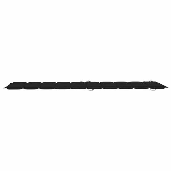 Chaise longue pliable bois acacia massif terrasse jardin avec coussin noir - ComfortXL Outdoor Living - Image 5