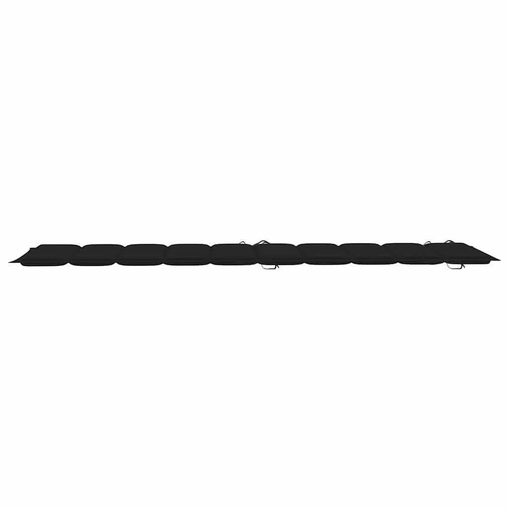 Chaise longue pliable bois acacia massif terrasse jardin avec coussin noir - ComfortXL Outdoor Living - Image 5