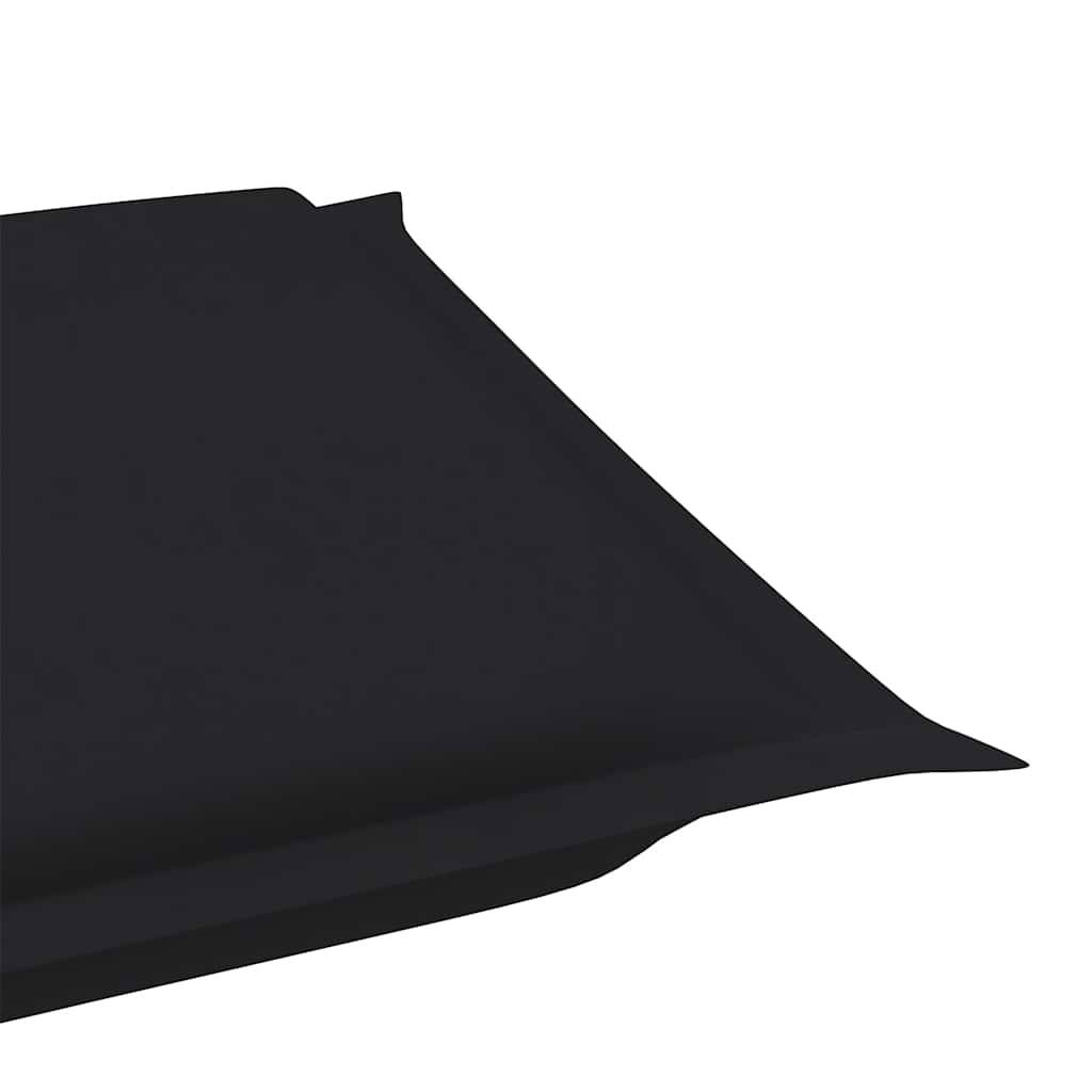 Chaise longue pliable bois acacia massif terrasse jardin avec coussin noir - ComfortXL Outdoor Living - Image 6