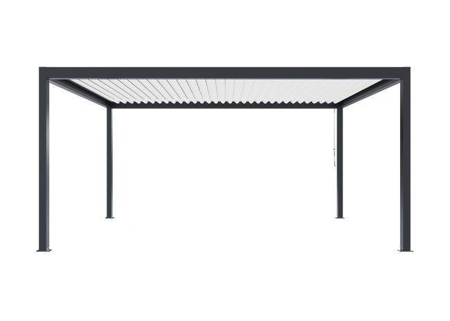 Pergola Bioclimatique Aluminium Autoportante Anthracite 5x3,5 Manuelle S ORIAL France - Image 9
