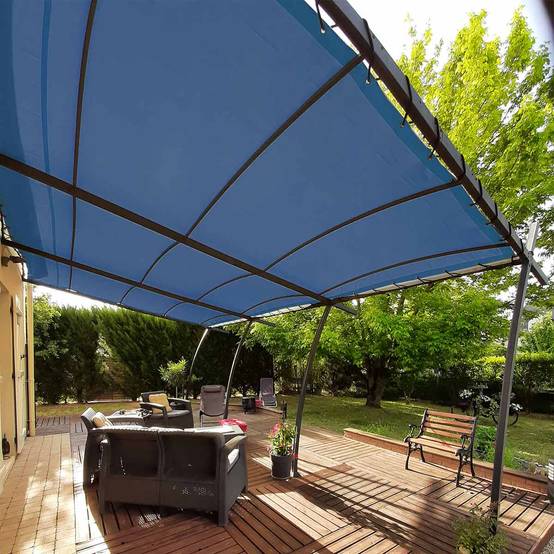 Toile Pergola Bleue 2x3 m XP640PR - Garantie 10 ans - Bâche Pergola ou Tonnelle étanche en PVC - Made in France TECPLAST - Imagen 2