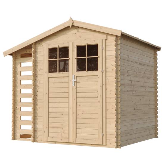 Timbela - Abri de jardin en bois et range bûches 206x272xH218 cm/ 3,53+0,97 m² avec porte verrouillable de haute qualité - 19 mm d’épaisseur - TimbelaM386F - Image 4