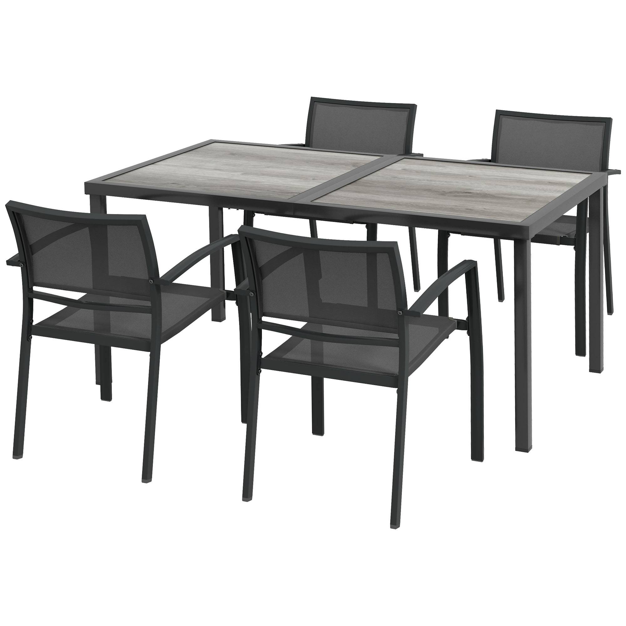 PANGIVO - Salon de jardin aciers gris 150 x 87 x 72 cm - PANGIVO - Image 2