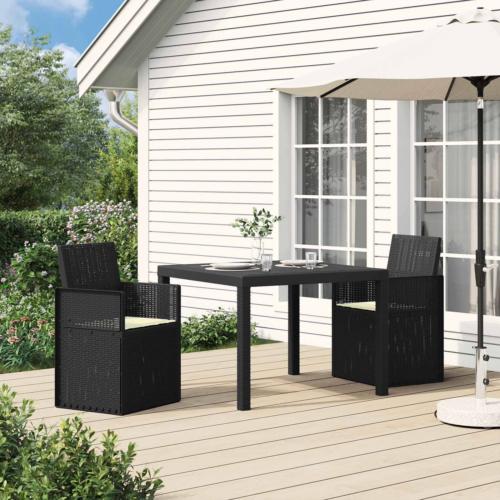 PANGIVO - Chaises de jardin polypropylène anthracite et crème 53 x 47 x 88.5 cm - PANGIVO
