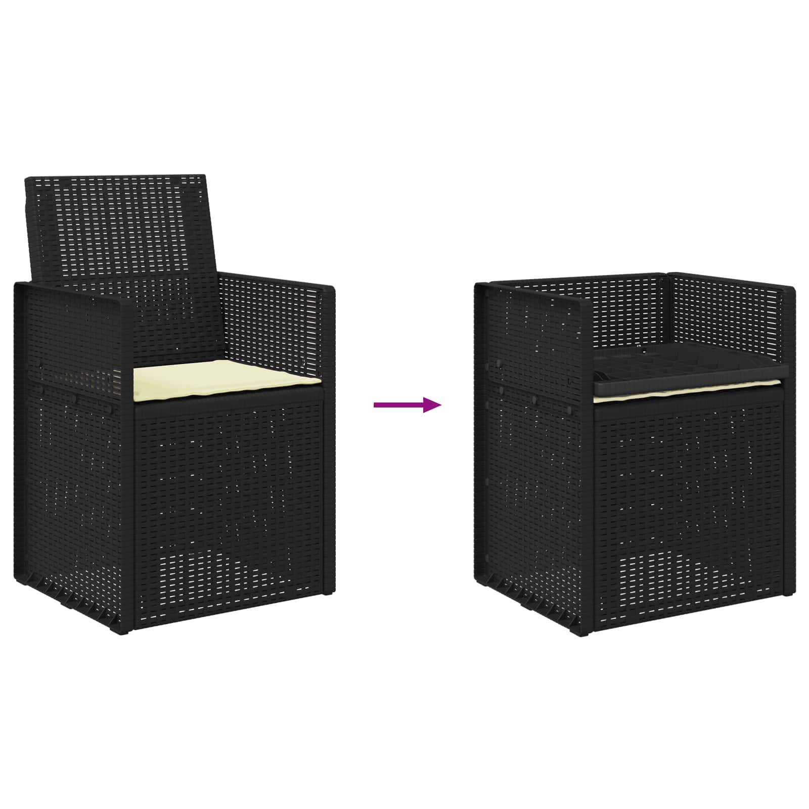 Chaises de jardin polypropylène anthracite et crème 53 x 47 x 88.5 cm - PANGIVO - Image 9