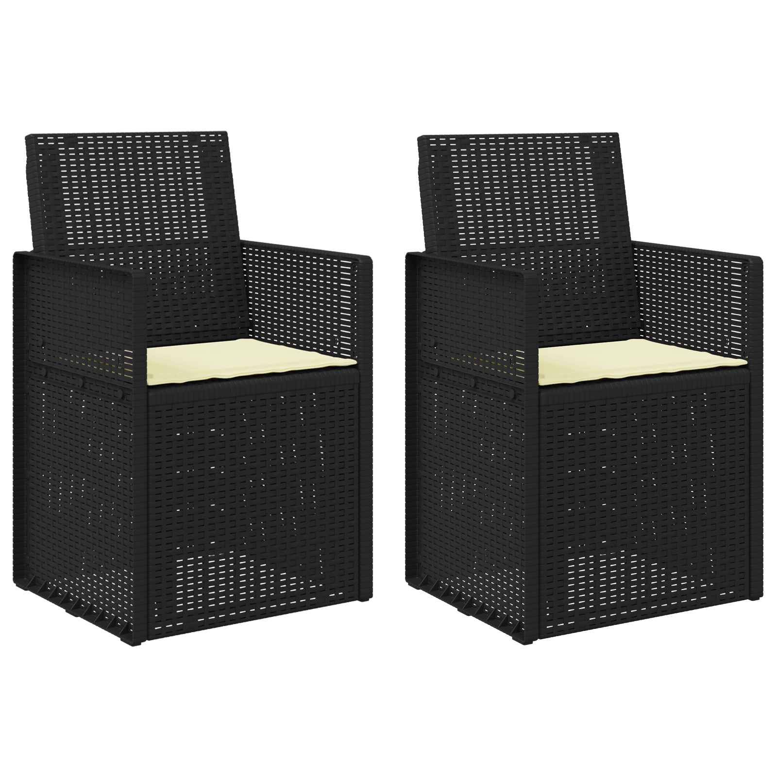 Chaises de jardin polypropylène anthracite et crème 53 x 47 x 88.5 cm - PANGIVO - Image 2