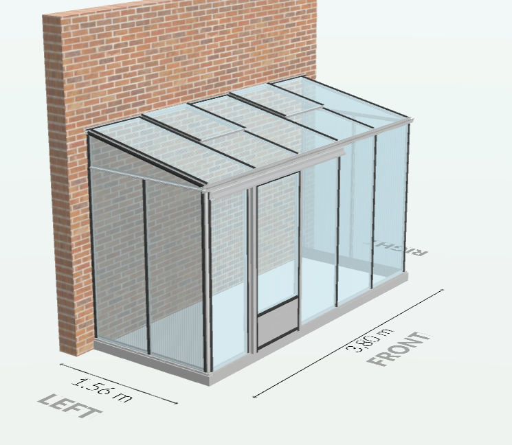 3m² - Serre en polycarbonate 8 mm alvéolés  - Euro Midi serre adossée - Alu - 3m² - ALUMINIUM - L'atelier Des Serres - Imagen 7