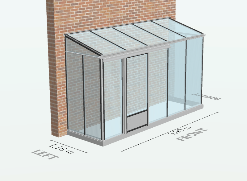 3m² - Serre en polycarbonate 8 mm alvéolés  - Euro Midi serre adossée - Alu - 3m² - ALUMINIUM - L'atelier Des Serres - Imagen 3