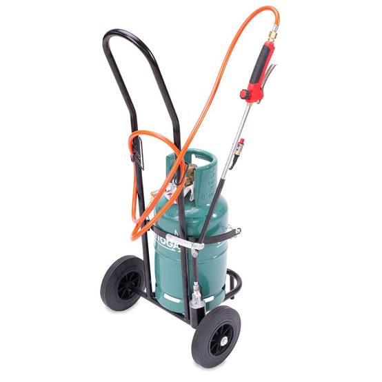 Desherbeur thermique à gaz Tuyau 5m Bruleur 50 mm Détendeur Propane Chariot à roues Allumage piezo Proweltek - Image 1
